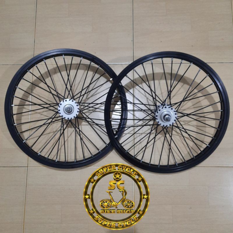VELG SEPEDA BMX Velg SETELAN SEPEDA 20 / PELEK SEPEDA 20 KOMPLIT / VELG SEPEDA JADI /Rim / SUNRACE T