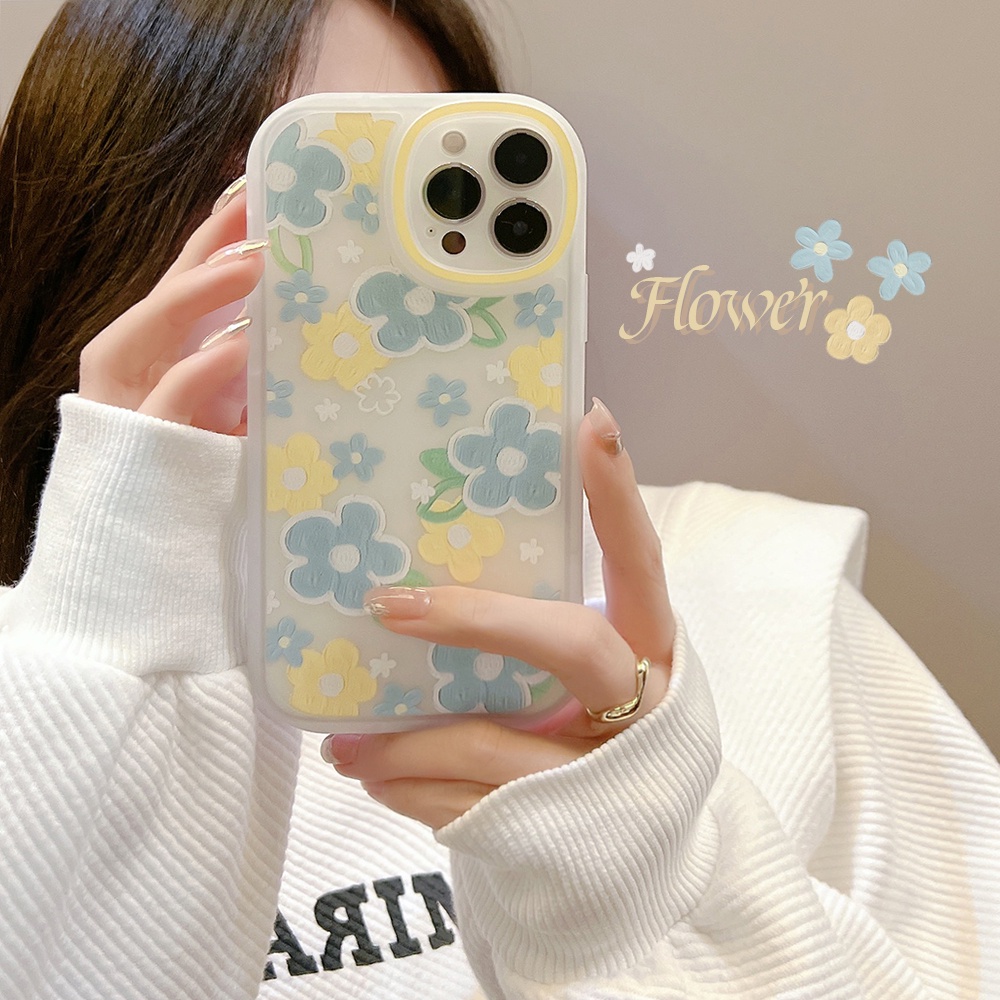 Soft case TPU shockproof Motif Bunga Untuk iPhone 11 Pro max 12 13 Pro max mini XS max xr 7 8 Se 2020 plus