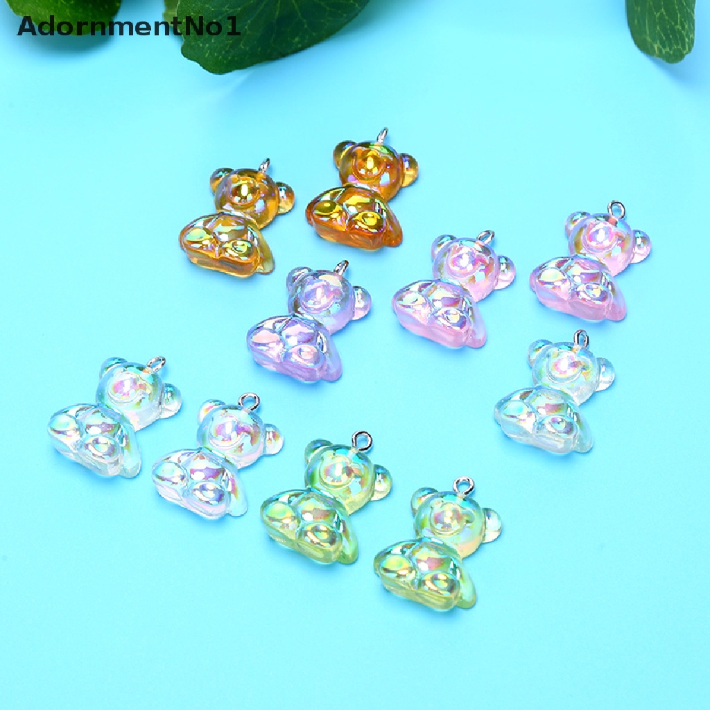 (AdornmentNo1) 10pcs Liontin Bentuk Beruang Bahan Resin Untuk Membuat Perhiasan DIY