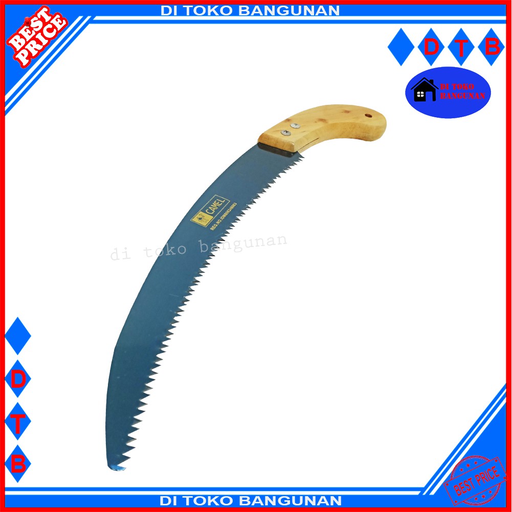 Gergaji Dahan Kopi Pruning Saw Gagang Kayu 14 Inch Camel