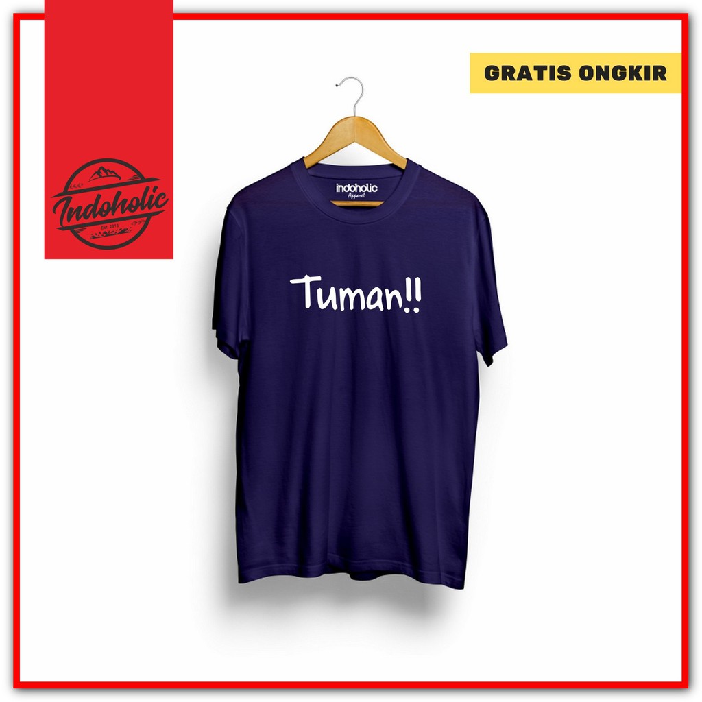 Indoholic Atasan Baju Pakaian Pria Cowok wanita Kaos Distro Murah terbaru Combed 100% Original Tuman