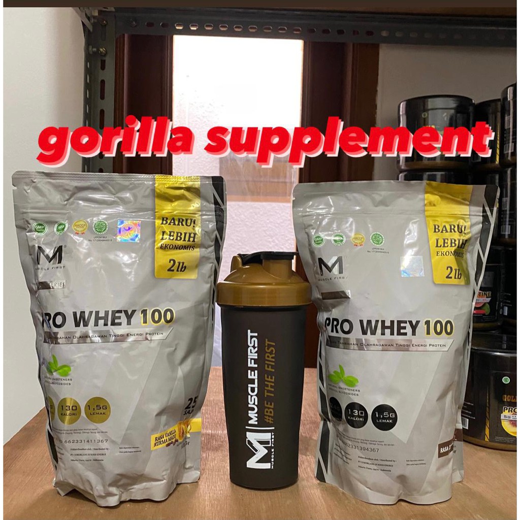 PRO WHEY 100 2lbs 2lb 900 Gram Muscle First 100% Whey Protein MuscleFirst M1 ProWhey Concentrate Isolate BPOM HALAL