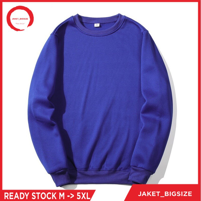 Sweater Polos Wanita Pria Hoodie Premium Distro gramasi 250gsm warna BIRU/BENHUR