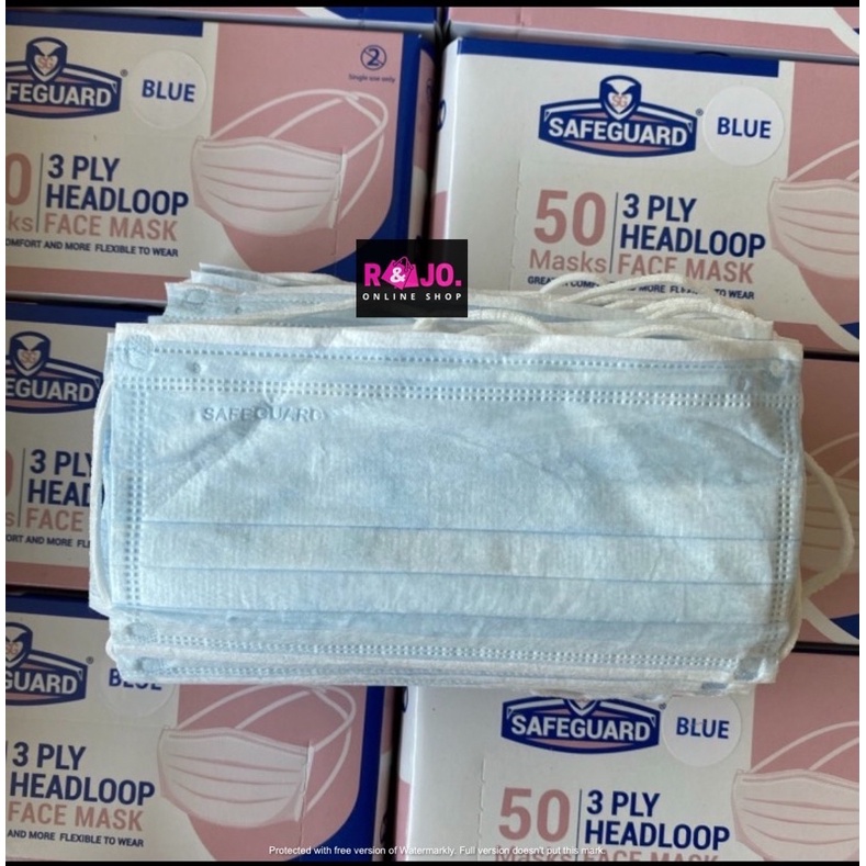 Masker SafeGuard Headloop 3ply isi 50 pcs