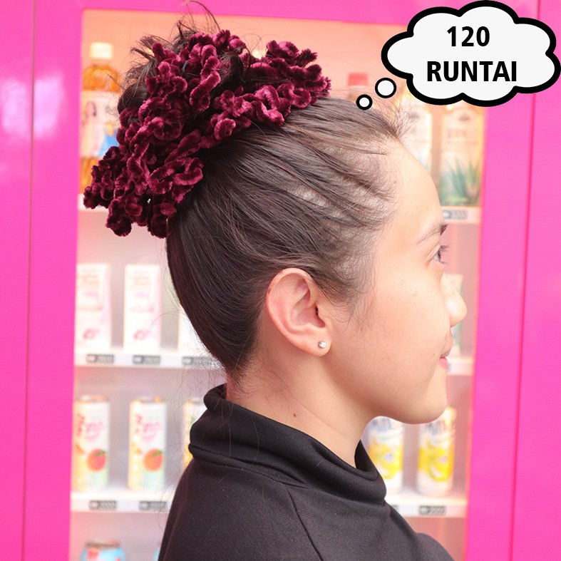 Ikat Rambut Ubur Ubur Kunciran Cendol Jumbo Hijab Cepol Aksesoris Murah-120 HELAI