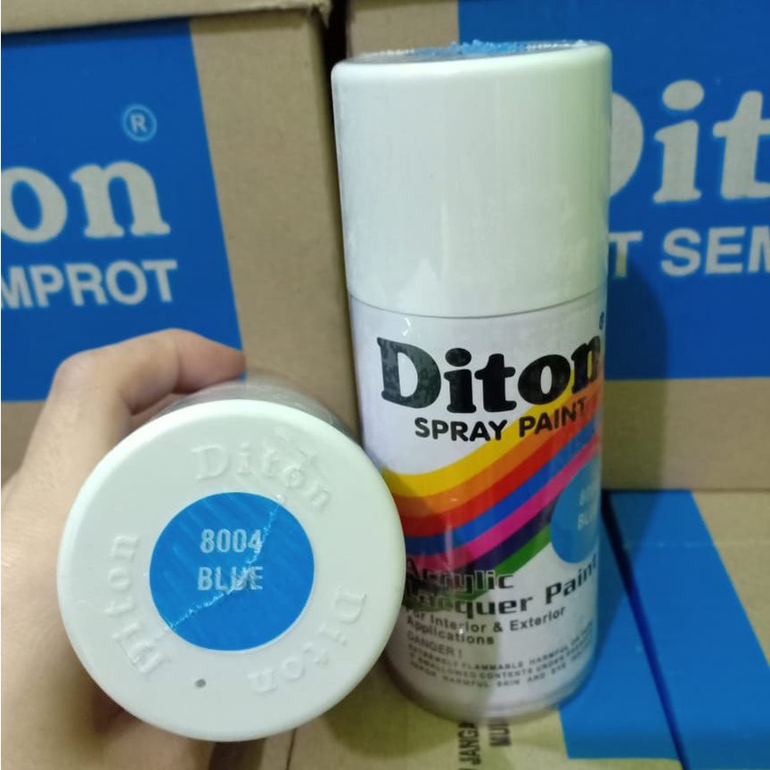 DITON Spray Paint Acrylic Lacquer Paint Pilox Cat Semprot Warna Stabilo / Fluorescent (Red Pink Green Blue Yellow Orange White Primer Clear) 150cc / 150ml