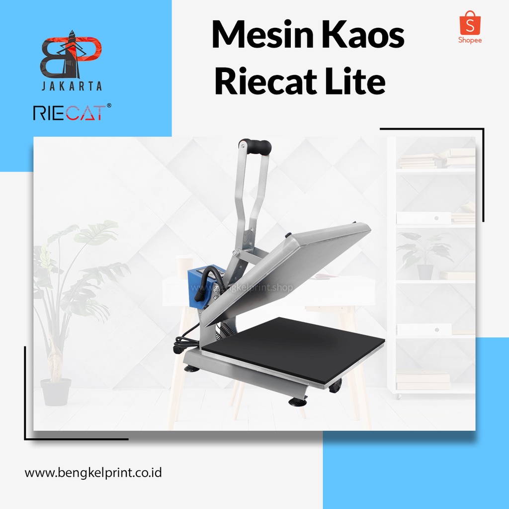Mesin Press Kaos Murah Riecat Lite 880watt 38 x 38 cm Press Kaos Murah