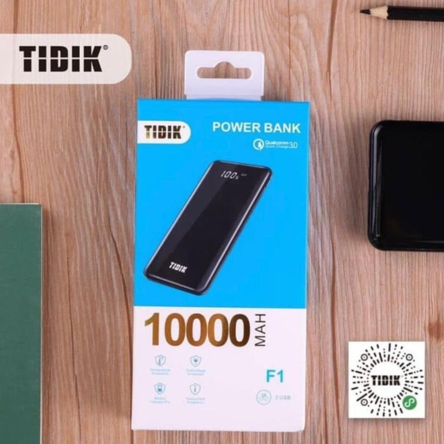 Powerbank 10000mAh TIDIK-F1QC 3.0 Slim LED Digital Fast Charging