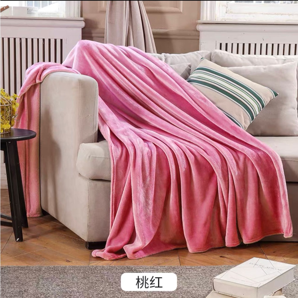 Selimut Bulu Halus Ukuran 160x200cm / Selimut Bulu Dewasa Tebal Super Lembut-pink