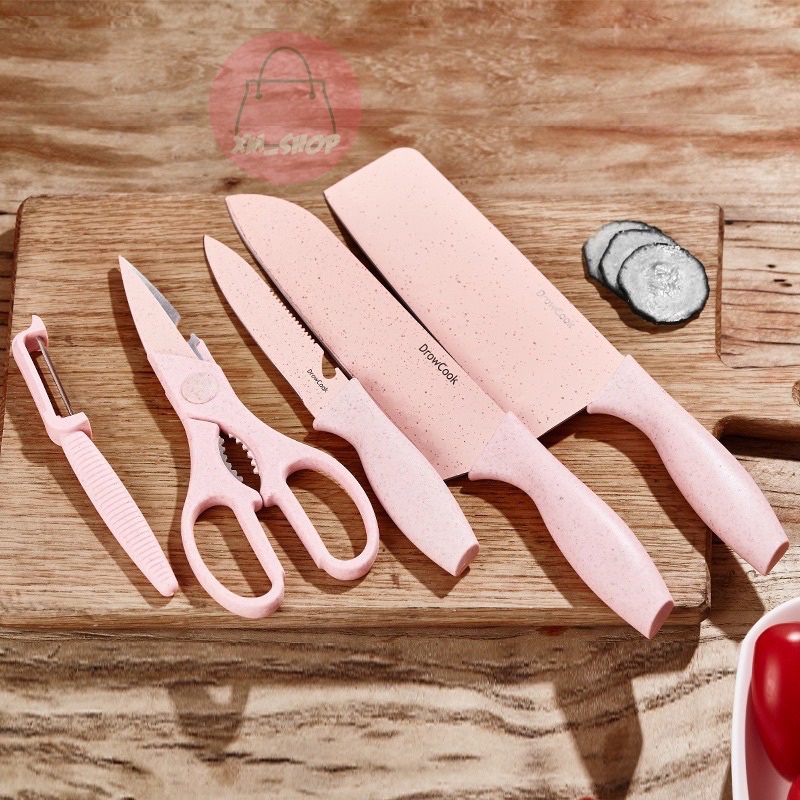 PISAU SET 6in1 KNIFE SET KITCHEN SET WARNA PASTEL