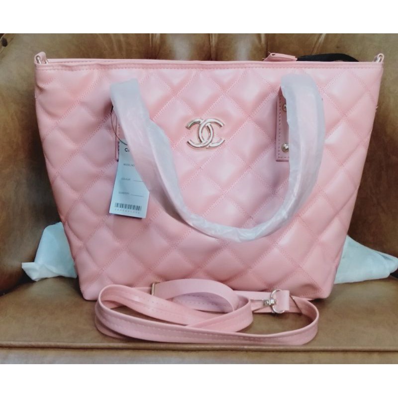 tas tote ala chanel pink