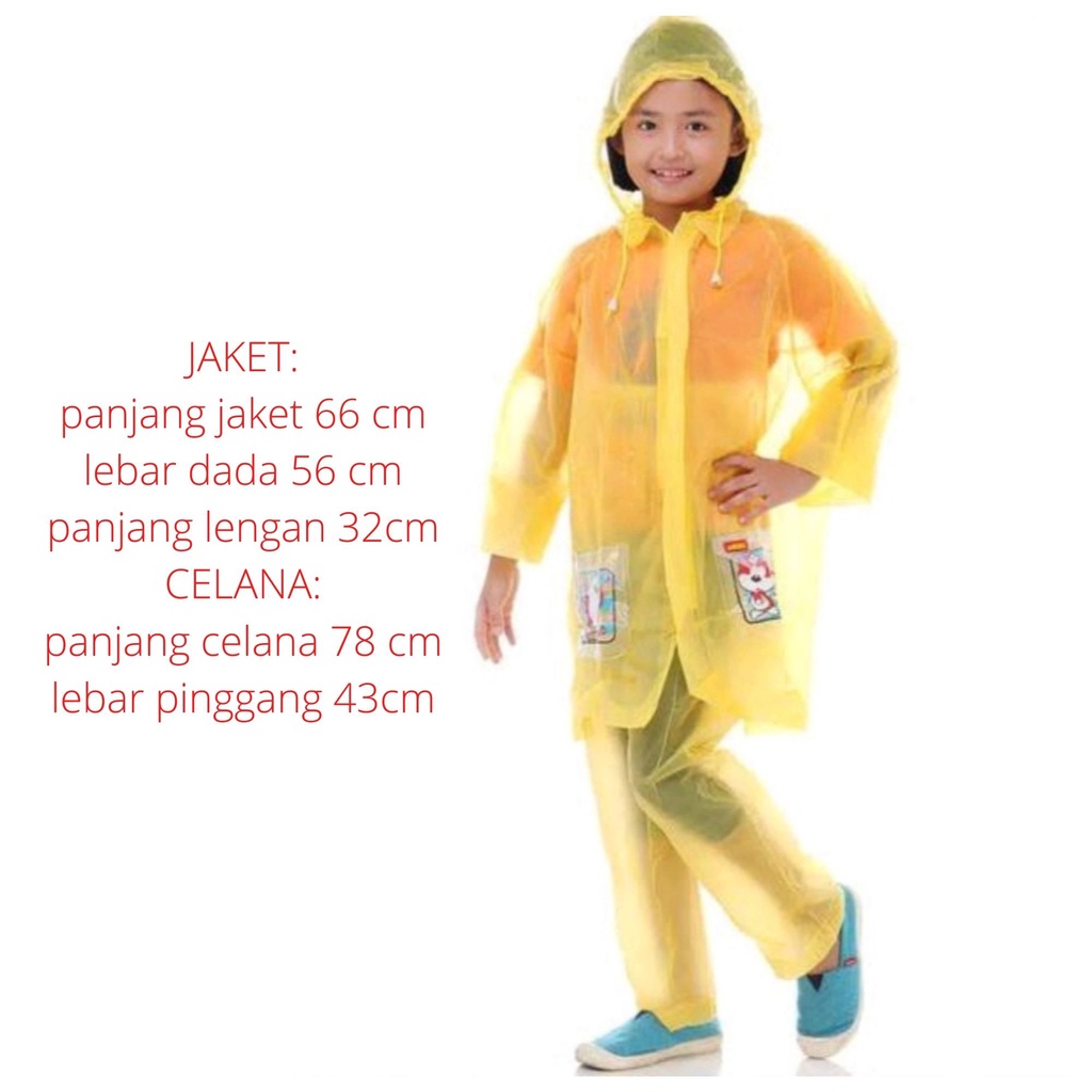 Jas Hujan Anak 11Tahun Mantel Jaket Celana Transparan