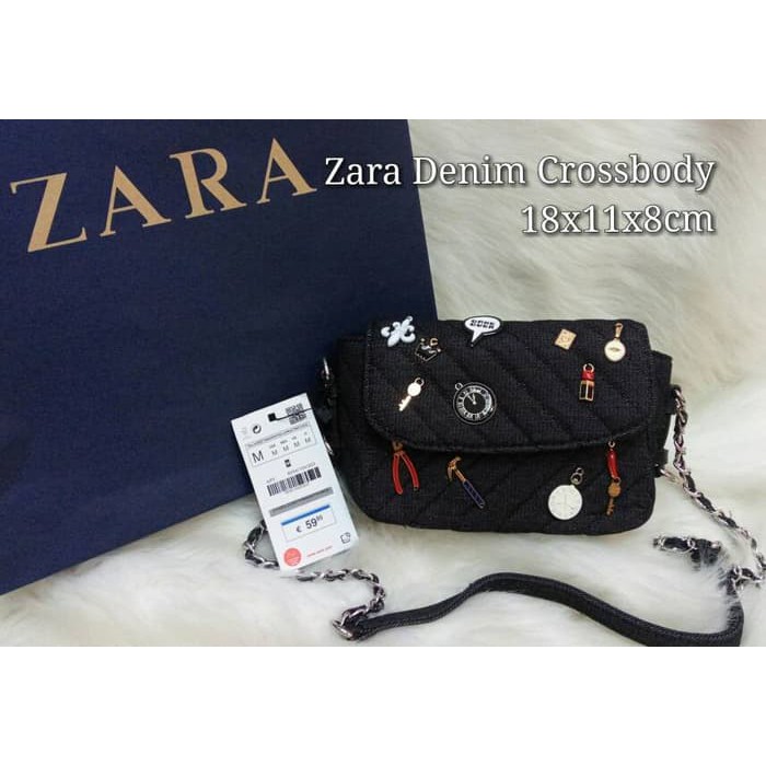 wanita tas terbaru jaman now TAS ZARA DENIM CROSSBODY ORIGINAL CHINA