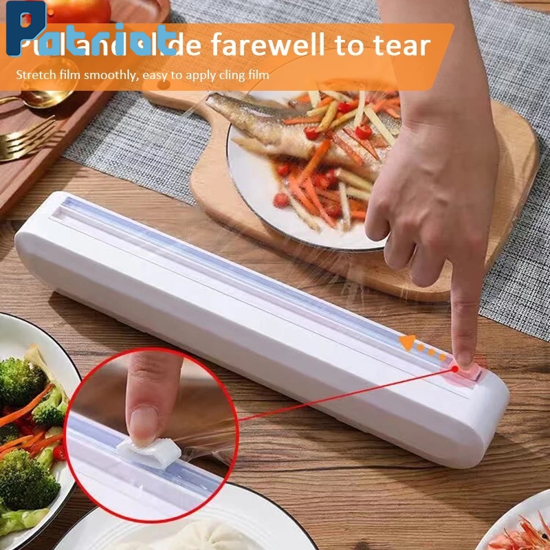 Cling Wrap Dispenser / Roll Box Plastic Cling Film Cutter for Kitchen