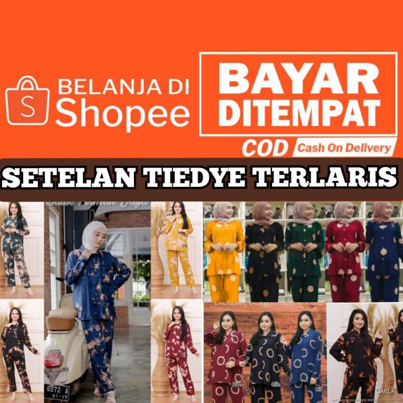 Setelan TIE DYE  TERLARIS - Bahan Rayon Adem Tebel- tidak nerawang saat dipakai- Motif Kekinian