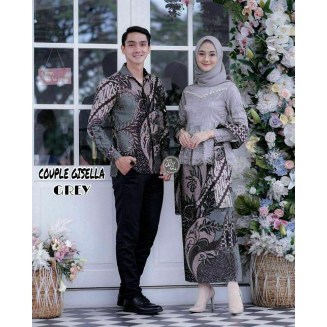 BATIK COUPLE KEBAYA BROKAT WARNA SOFT COUPLE GISELA