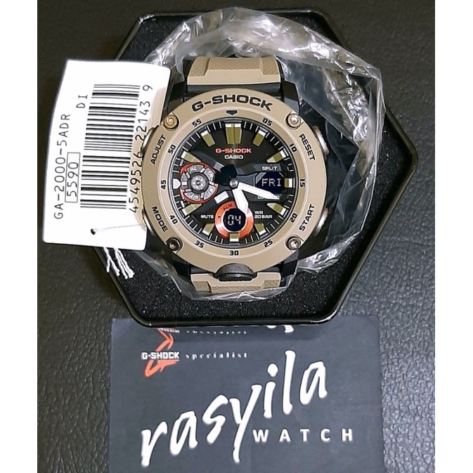 Casio G-Shock GShock GA 2000  / GA2000 - 5ADR / GA 2000 - 5A Beige / Coklat Md