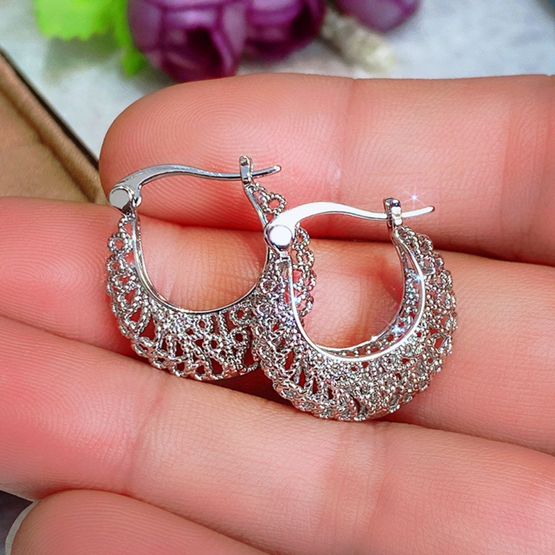 Fancyqube Anting Hoop Bentuk U Untuk Aksesoris Wanita