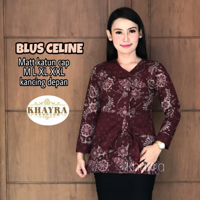 Blouse Batik Seragam Kerja Celine