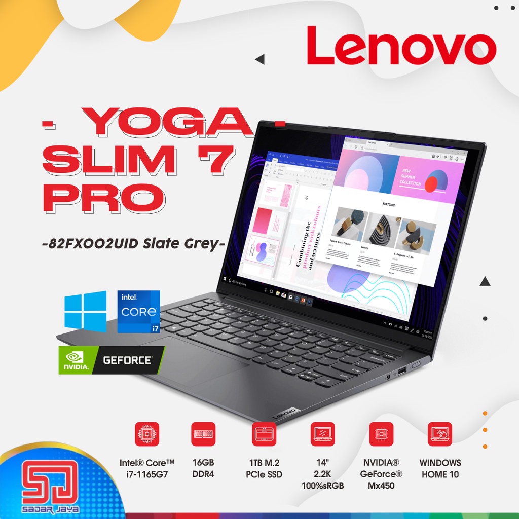 Lenovo Yoga Slim 7 Pro 2UID i7-1165G7 / 16GB / SSD 1TB / 14″ 2.2K 100%sRGB / WIN 10 + OHS