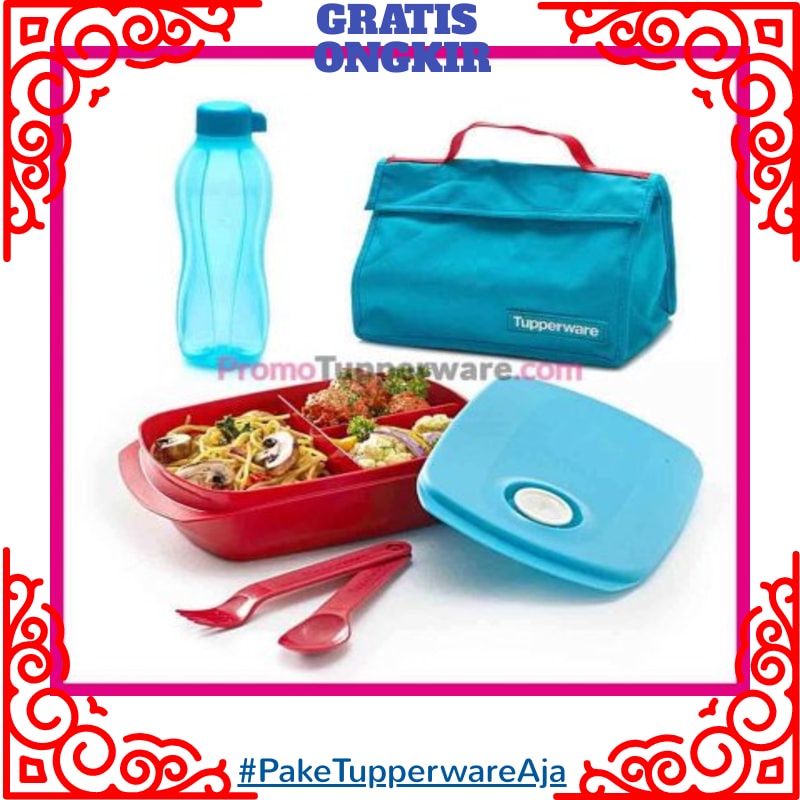 Tas Makan Set Tupperware - Lunch Box Set Tupperware FREE BOTOL MINUM