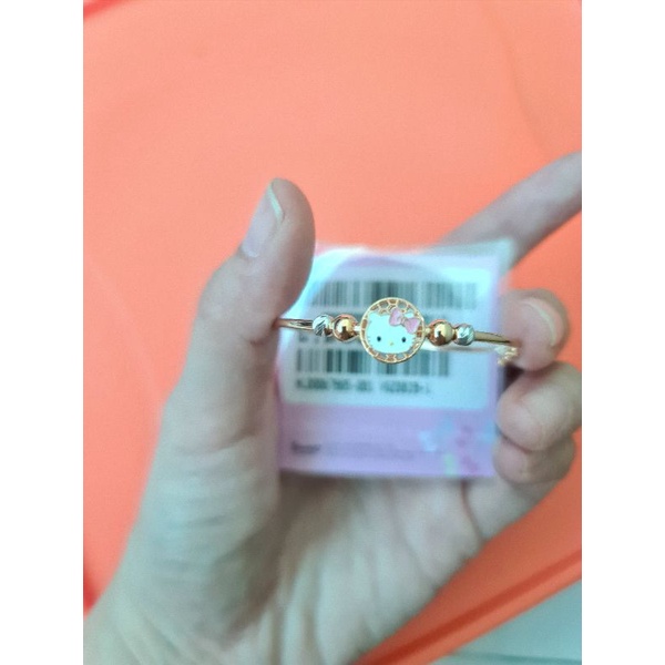 Gelang bangle anak kepala hello kitty bulat 4bola UBS 8K 375