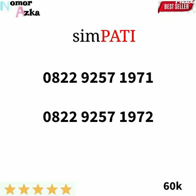 Promo nomor cantik simpati seri tahun 1971 1972 termurah p11