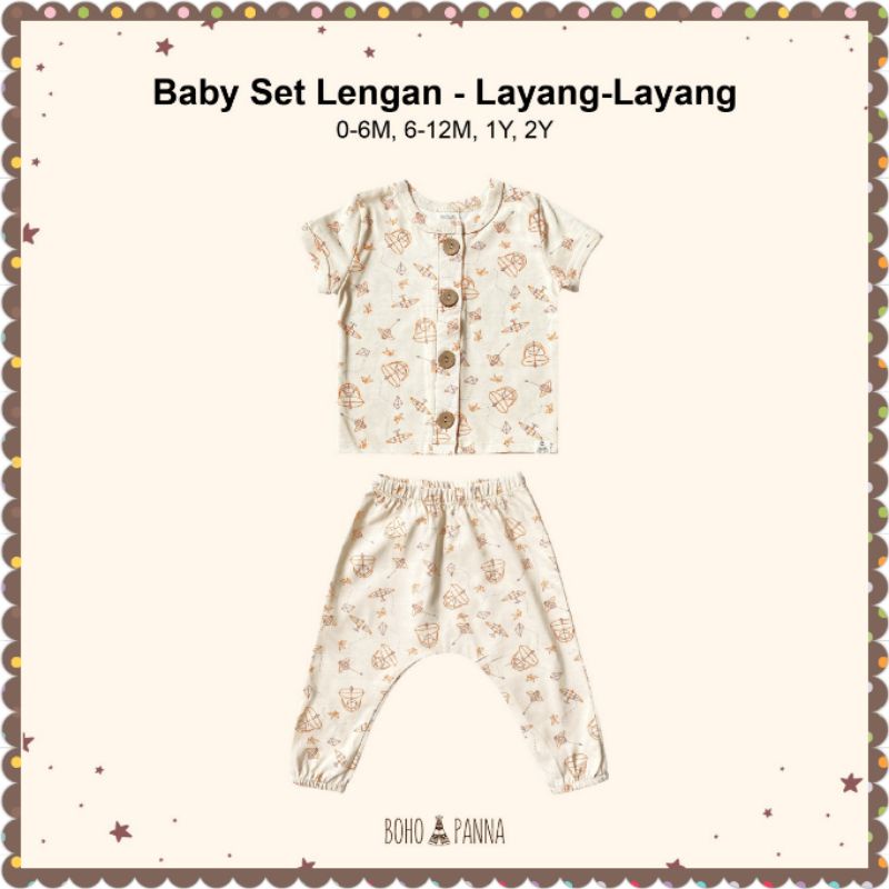 BOHOPANNA - Baby Set Lengan Print / Motif (Setelan Bayi Anak)