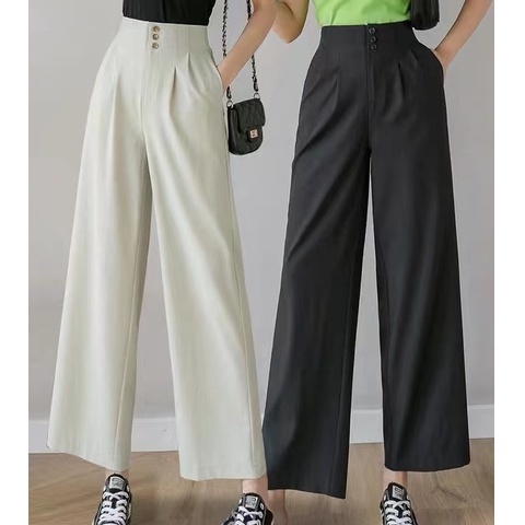 Kulot Highwaist Long Pants/Cool Tech Material 7269 /kulot style korea/ celana kore/celana wanita