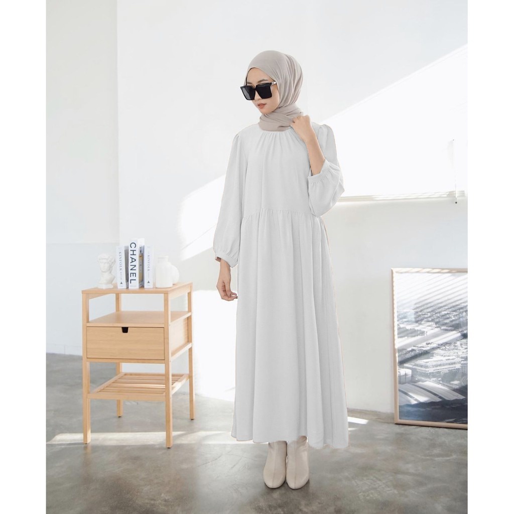 BEFAST - ZFS OOTD Wanita Dress TIAR / KUMI RAYON DIAMOND MAXI DRESS / Maxy Dress / Fashion Kondangan / Dress Polos Lengan Panjang / OOTD Remaja Kekinian 2022 / Long Dress Jumbo