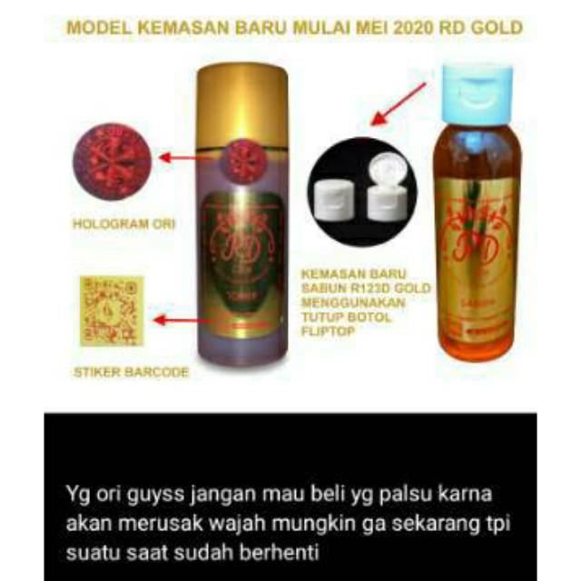 Cream RD Gold Paket Toner 30 gram (Berhologram dan Barcode)