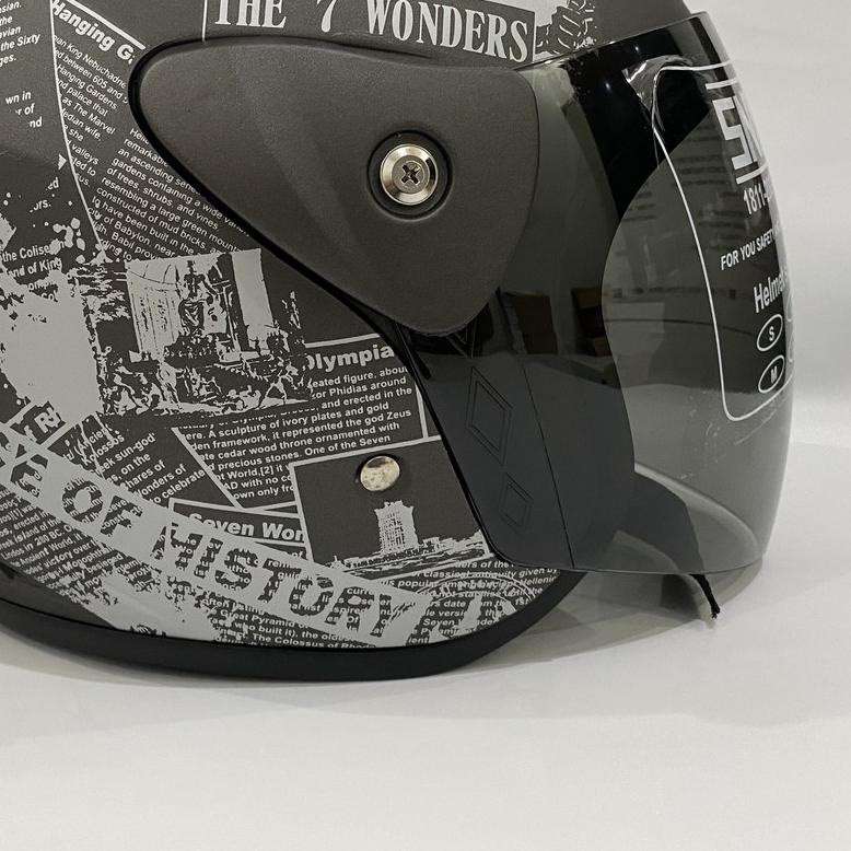 ✪ Helm Evo News Abu Abu Doff Nuvo SNI Dewasa Motif - bukan KYT NHK INK GM MDS JPN JPX ♞