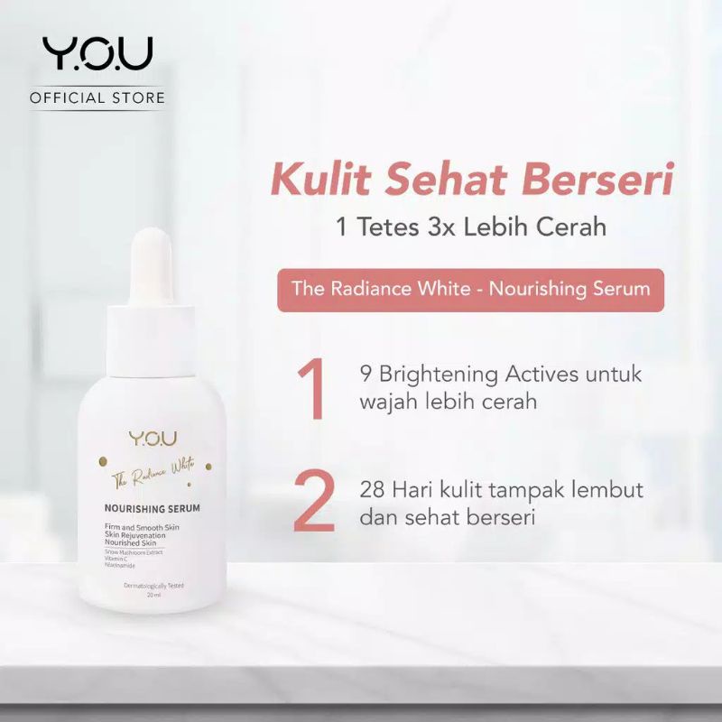 Kosmetik You The Radiance White Nourishing + Serum / Serum Wajah 20ml