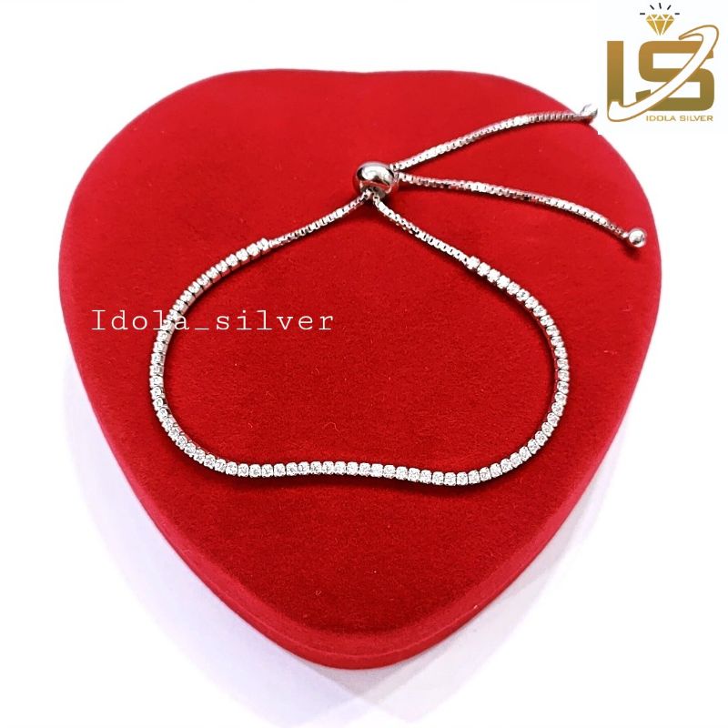 GELANG PERAK ASLI SILVER 925 LAPIS EMAS MODEL SERUT LISTRING - PERHIASAN PERAK WANITA