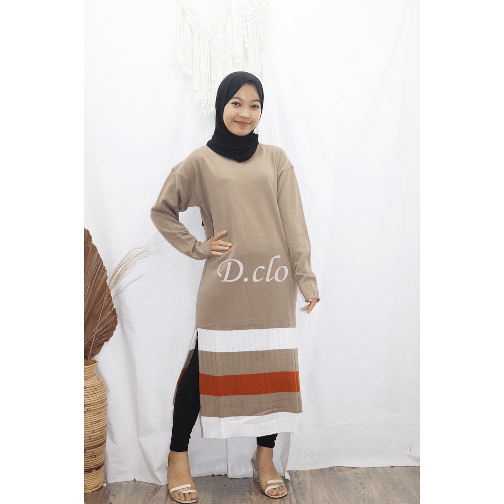 Karenina Long Tunik Rajut Slit Premium Baju Atasan Wanita Remaja Tebal Adem Onesize Fit to L Ld 100 / Pakaian Rajut Wanita Muslim Lengan Panjang Kekinian Mix 3 Warna Ala Korean Style / Dress Rajut Belah Samping Elysa Midi Dress Terbaru 2022 Beraneka Warna