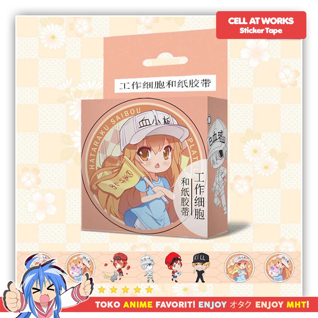 Sticker Tape : Cells at work - Platelet dan teman temannya 1.5 x 50cm