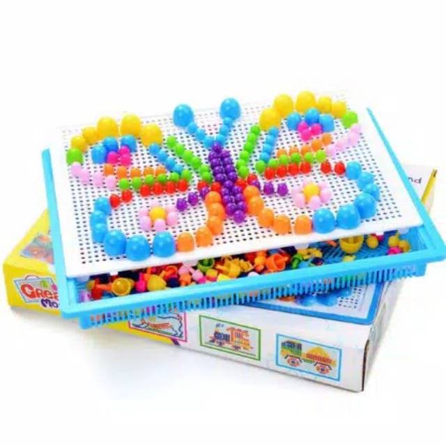 296pcs mainan edukasi anak/Edukasi nail susun paku