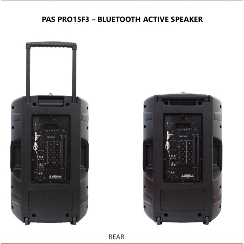 SPEAKER PORTABLE POLYTRON PAS PRO 15F3 / PASPRO15F3 BLUETOOTH INDOOR OUTDOOR