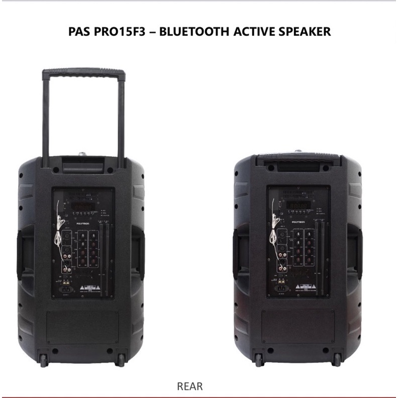 SPEAKER PORTABLE POLYTRON PAS PRO 15F3 / PASPRO15F3 BLUETOOTH INDOOR OUTDOOR