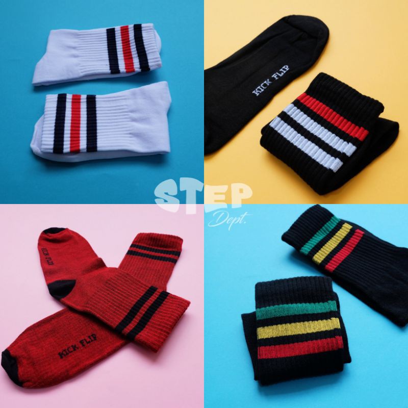 Kaos Kaki Stripe Motif Garis OS 2