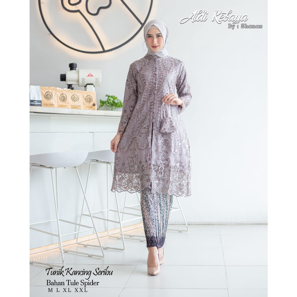 Setelan kebaya outfit tunik kancing busui friendly | Kebaya modern | Kebaya tunik | Kebaya remaja lamaran wisuda dan pernikahan