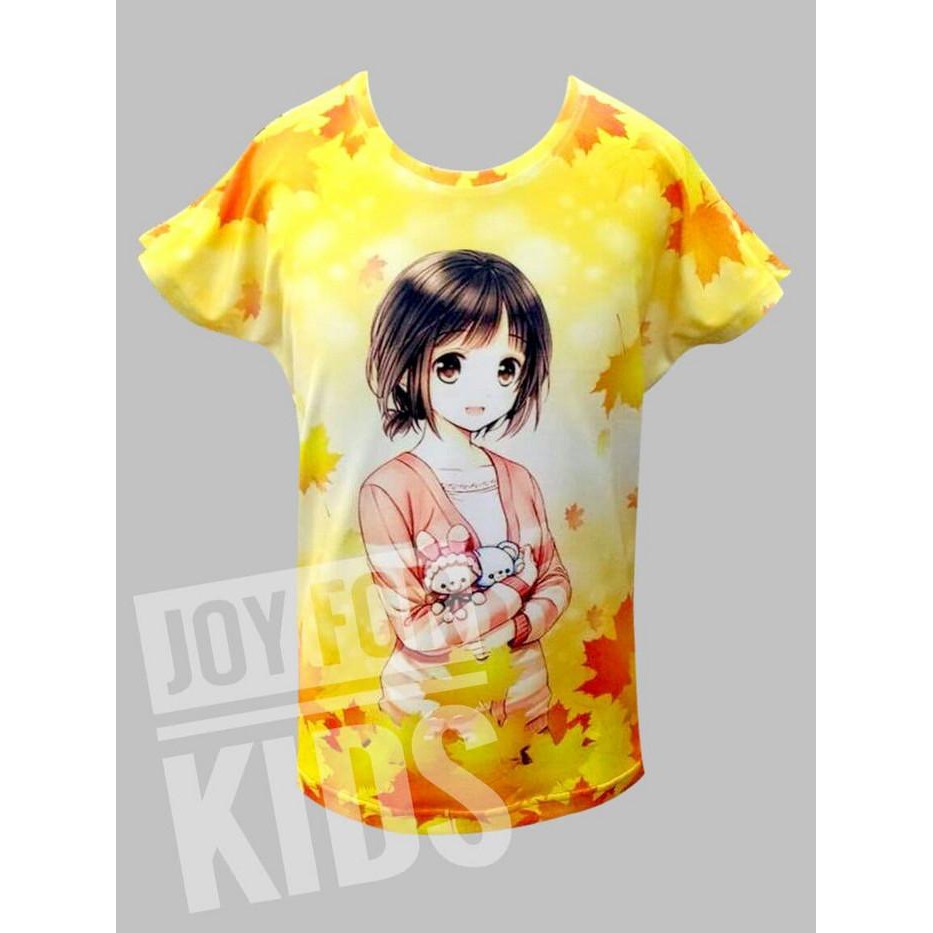 perlengkapan anak perempuan KAOS ANAK ANIME KUNING Murah