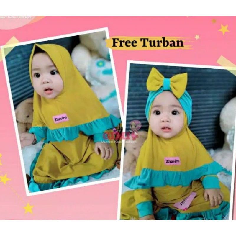 Gamis anak bayi marwah kids / gamis set khimar anak lucu / gamis cantik free tuban / gamis