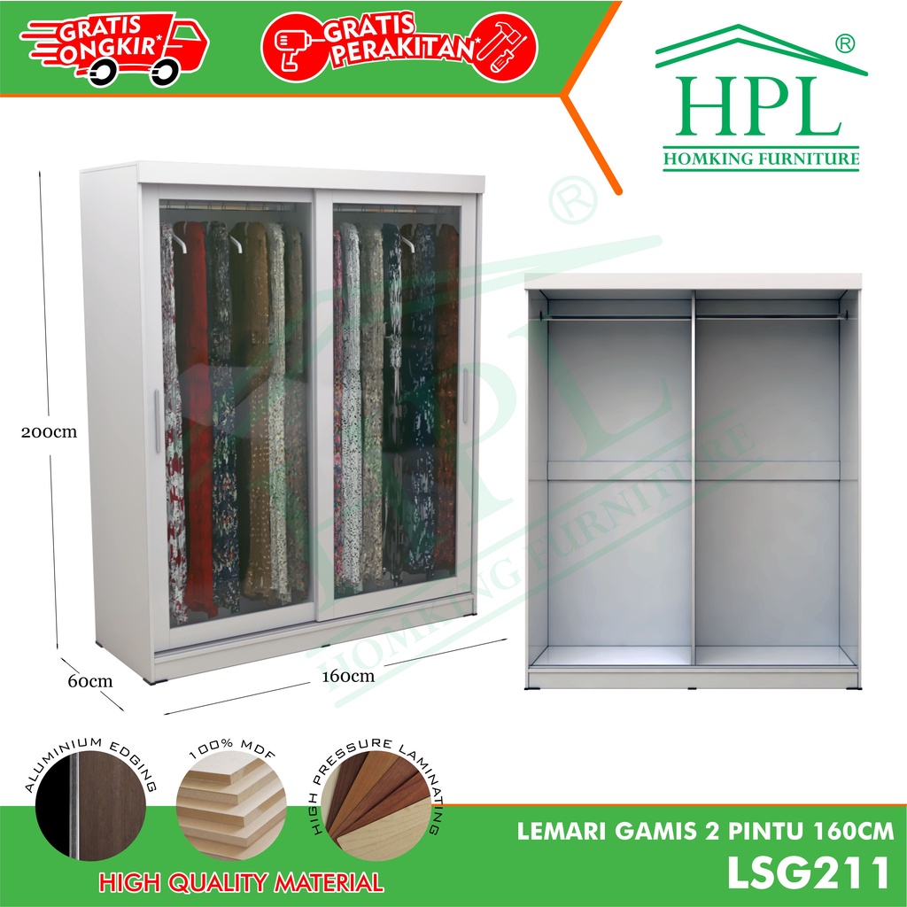 HOMKING Lemari Gamis HPL Transparan Walk in Closet
