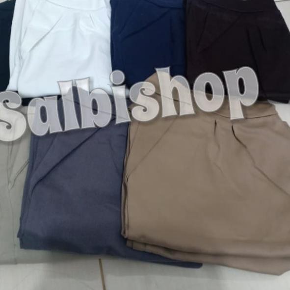 ✾ Celana Bahan Wanita Kerja Baggy Cewek Asli Kulot Polos D6P1 Basic Hitam Premium Elegan Import Form