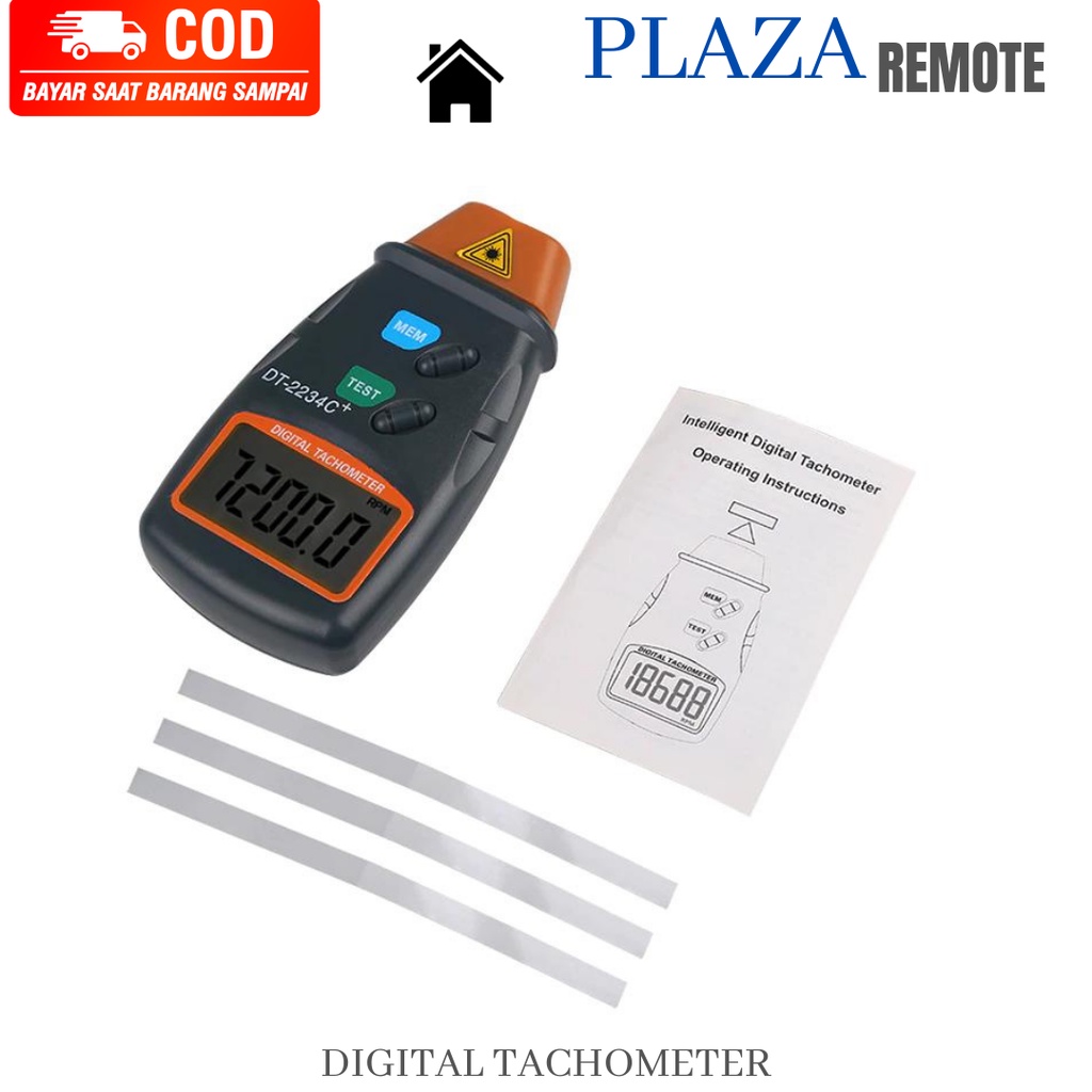 DIGITAL LASER TACHOMETER PHOTO  2.5-100000 RPM PENGUKUR KECEPATAN