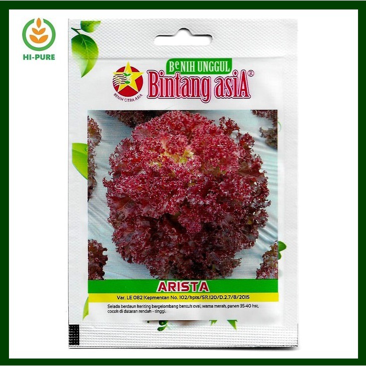 BENIH LETTUCE SELADA MERAH ARISTA ISI 1000 BUTIR ORIGINAL PACKING CAP BINTANG ASIA