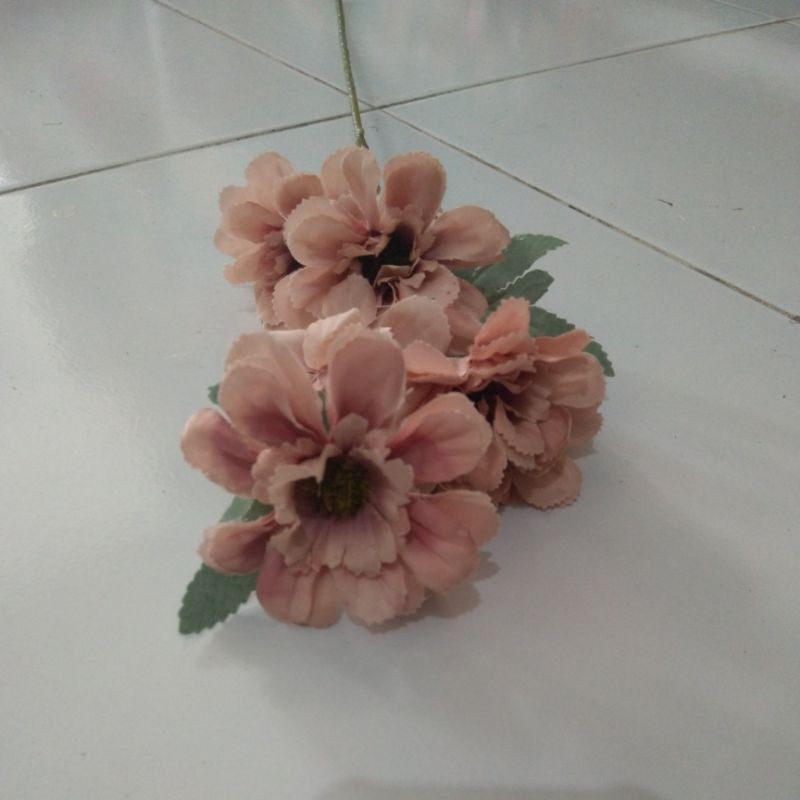 Bunga Aster Artificial bunga palsu bunga plastik bunga kecil-Aster Dusty pink