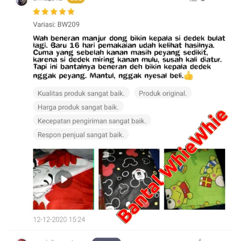 Bantal Bayi Anti Peyang Kulit Kacang Hijau