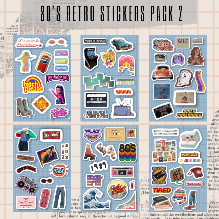 

[PART 2] 80's Retro Stickers | stiker retro | stiker 80 | stiker vintage | siker aesthetic | stiker tumblr 80's | stiker hp/laptop/jurnal/scrapbook | stiker murah